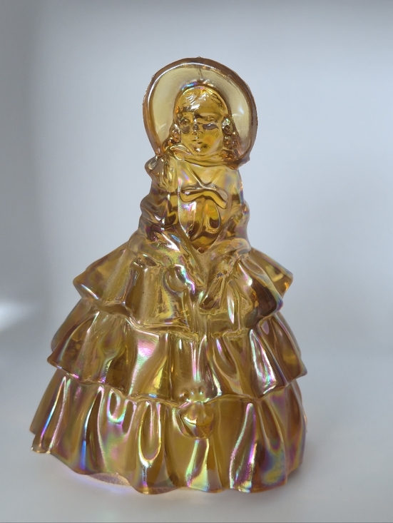 Wheaton Other - Wheaton Southern Belle Colonial Lady Marigold Iridescent Carnival Glass 6"